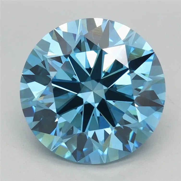 3.80ct Round Lab Grown Diamond (Colour Fancy Vivid Blue, Clarity VS1, Cut ID, IGI Certified)
