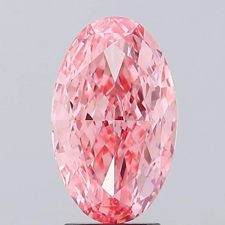 3.84ct Oval Lab Grown Diamond (Colour Fancy Vivid Pink, Clarity VS2, IGI Certified)