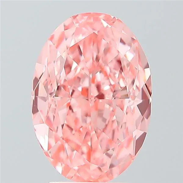 3.84ct Oval Lab Grown Diamond (Colour Fancy Vivid Pink, Clarity VVS2, IGI Certified)
