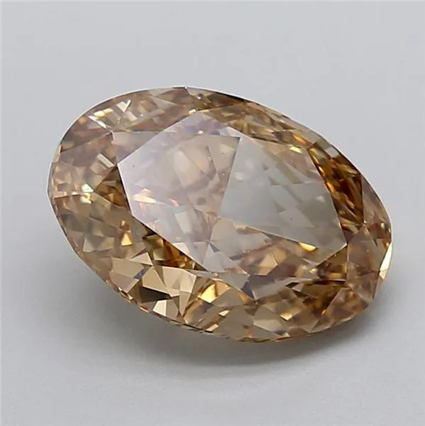 3.90ct Oval Lab Grown Diamond (Colour Fancy Light Brown, Clarity VS1, IGI Certified)