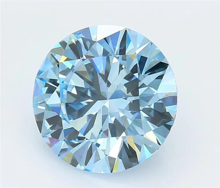 3.90ct Round Lab Grown Diamond (Colour Fancy Vivid Blue, Clarity VVS1, Cut EX, IGI Certified)
