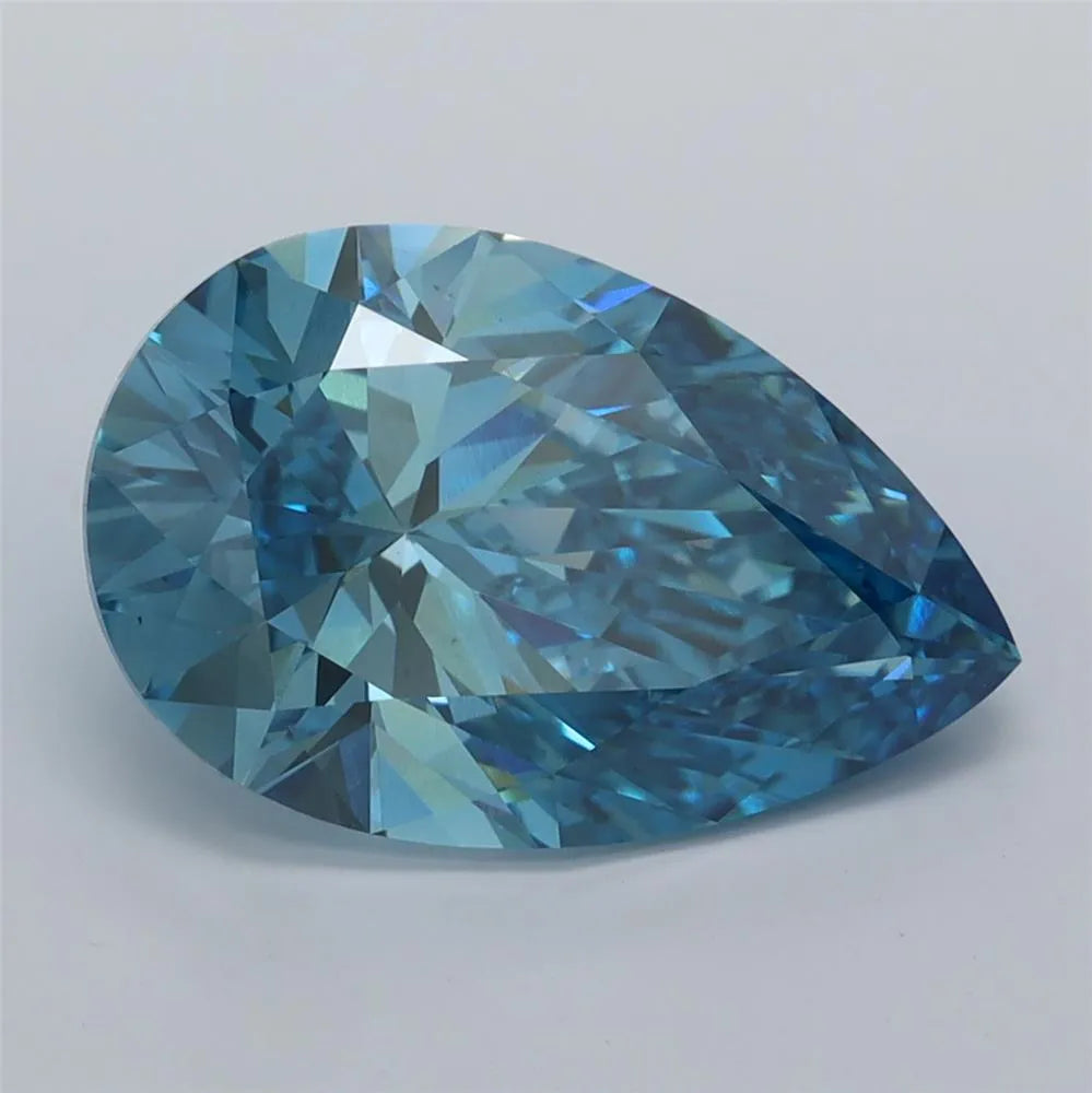 3.95ct Pear Lab Grown Diamond (Colour Fancy Vivid Blue, Clarity VS1, IGI Certified)