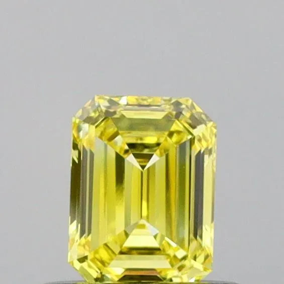 0.41ct Emerald Lab Grown Diamond (Colour Fancy Vivid Yellow, Clarity VVS2, IGI Certified)