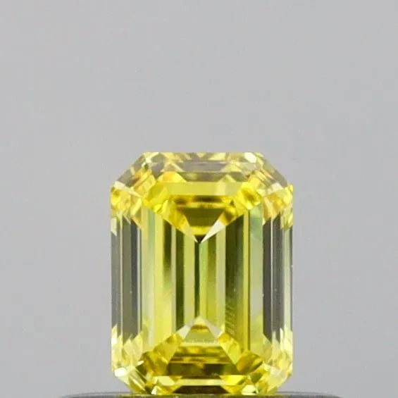 0.33ct Emerald Lab Grown Diamond (Colour Fancy Vivid Yellow, Clarity VVS2, IGI Certified)