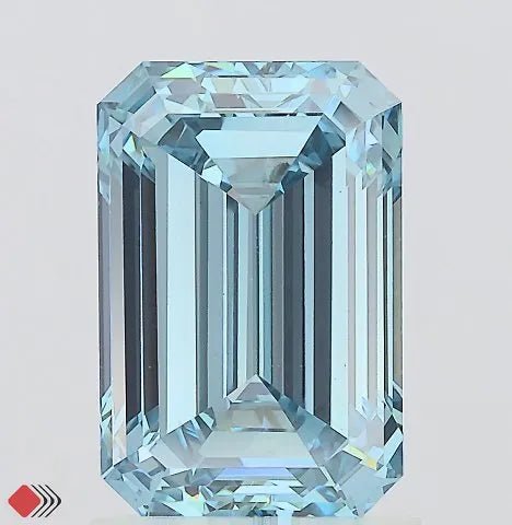 1.92ct Emerald Lab Grown Diamond (Colour Fancy Vivid Blue, Clarity VVS2, IGI Certified)