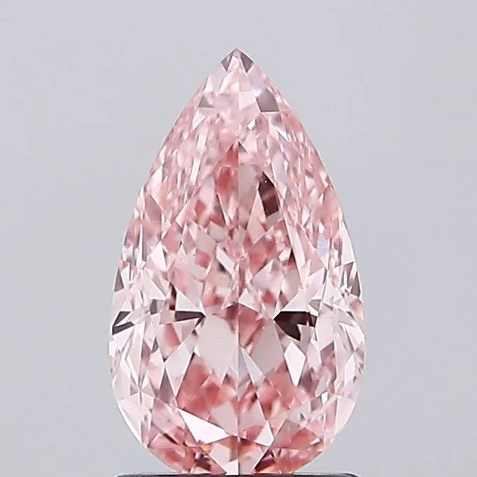 1.65ct Pear Lab Grown Diamond (Colour Fancy Vivid Pink, Clarity VVS2, IGI Certified)