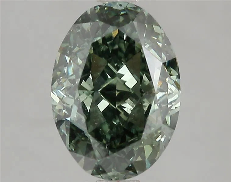 3.00ct Oval Lab Grown Diamond (Colour Fancy Vivid Green, Clarity VS1, IGI Certified)