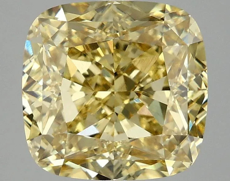 4.00ct Cushion modified Lab Grown Diamond (Colour Fancy Vivid Yellow, Clarity VS1, IGI Certified)