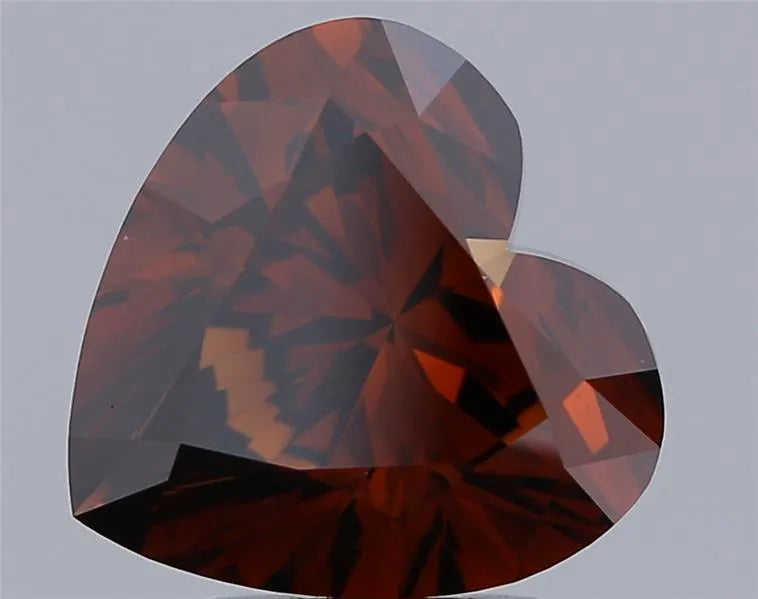 4.00ct Heart Lab Grown Diamond (Colour Fancy Deep Orange, Clarity VS1, IGI Certified)