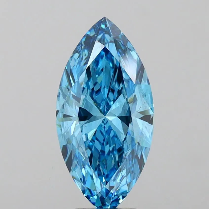 4.00ct Marquise Lab Grown Diamond (Colour Fancy Vivid Blue, Clarity VS2, IGI Certified)