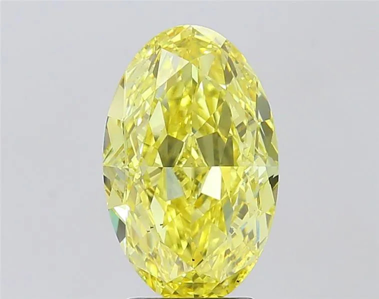 4.00ct Oval Lab Grown Diamond (Colour Fancy Intense Yellow, Clarity VS2, IGI Certified)