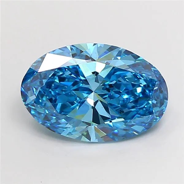 4.00ct Oval Lab Grown Diamond (Colour Fancy Vivid Blue, Clarity VS1, IGI Certified)