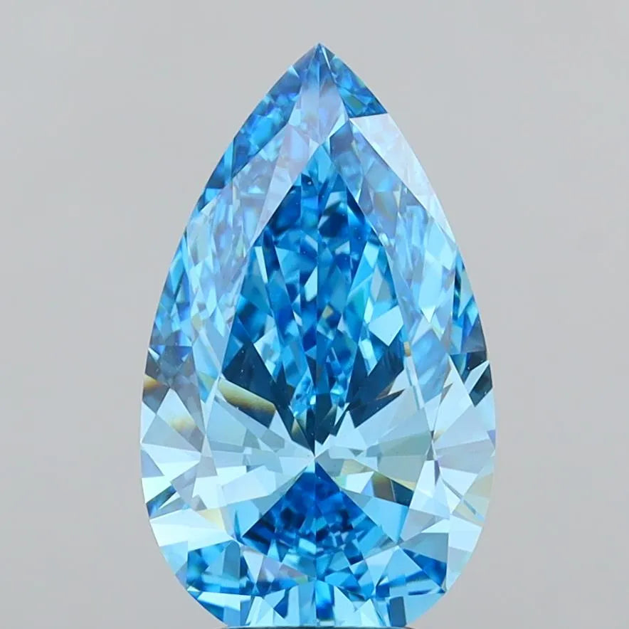4.00ct Pear Lab Grown Diamond (Colour Fancy Vivid Blue, Clarity VVS2, IGI Certified)