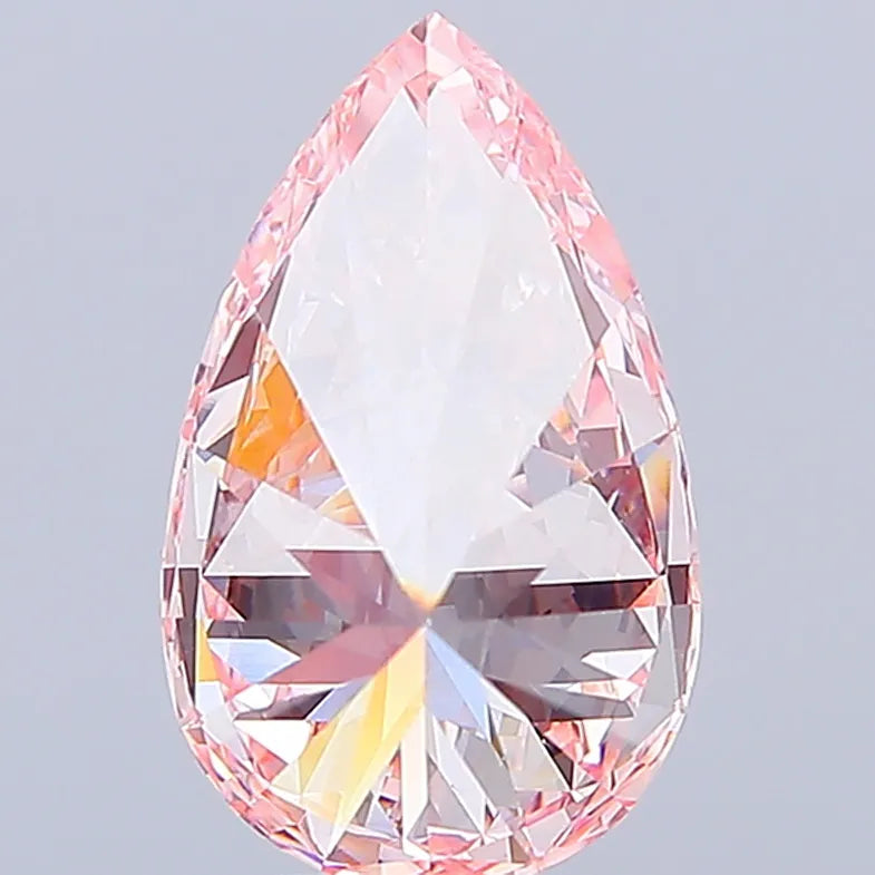 4.00ct Pear Lab Grown Diamond (Colour Fancy Vivid Pink, Clarity VS1, IGI Certified)