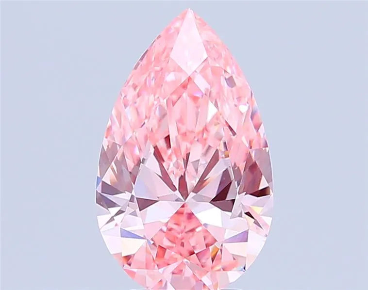 4.00ct Pear Lab Grown Diamond (Colour Fancy Vivid Pink, Clarity VVS1, IGI Certified)