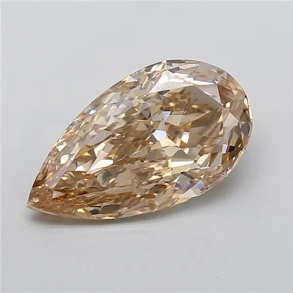 4.00ct Pear Lab Grown Diamond (Colour Very Light Brown, Clarity VS1, IGI Certified)