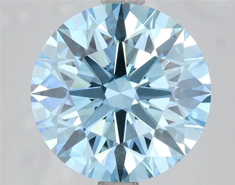 4.00ct Round Lab Grown Diamond (Colour Fancy Vivid Blue, Clarity VS1, Cut ID, IGI Certified)