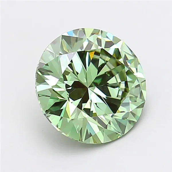 4.00ct Round Lab Grown Diamond (Colour Fancy Vivid Green, Clarity VS1, Cut EX, IGI Certified)