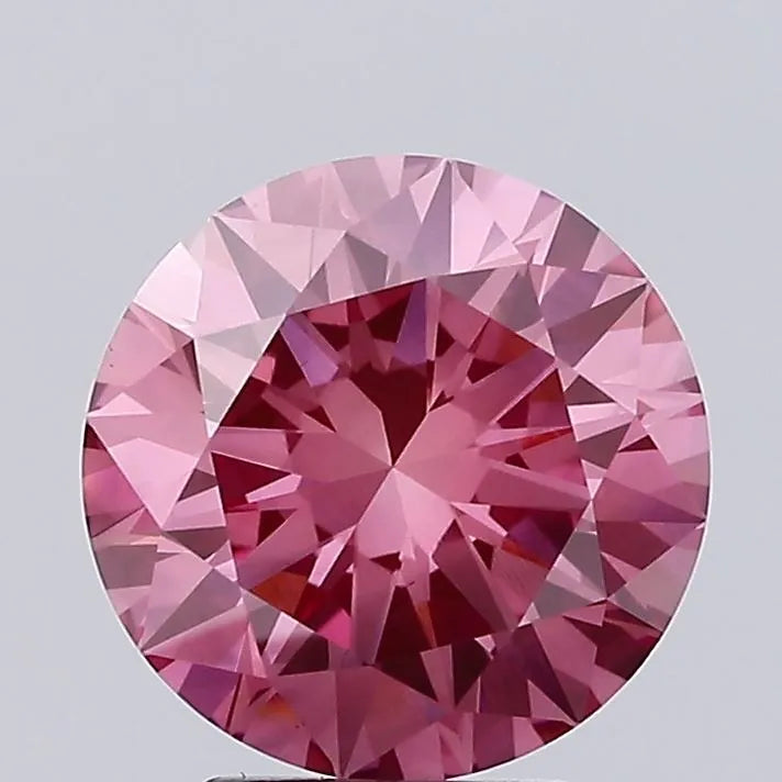4.00ct Round Lab Grown Diamond (Colour Fancy Vivid Pink, Clarity VS1, Cut EX, IGI Certified)