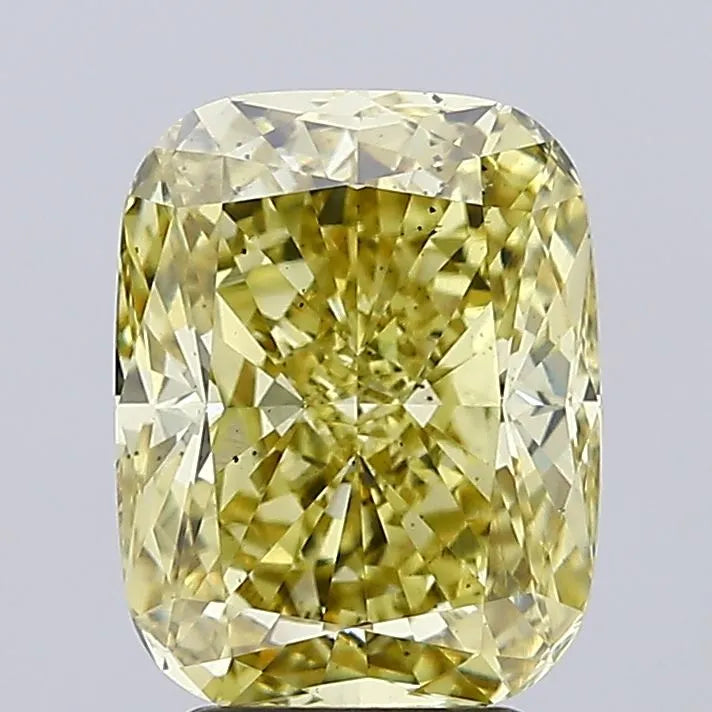 4.01ct Cushion modified Lab Grown Diamond (Colour Fancy Intense Yellow, Clarity VS2, IGI Certified)