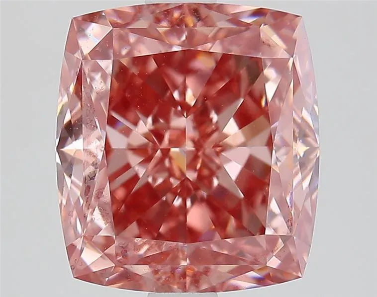 4.01ct Cushion modified Lab Grown Diamond (Colour Fancy Vivid Brownish Pink, Clarity VVS2, IGI Certified)