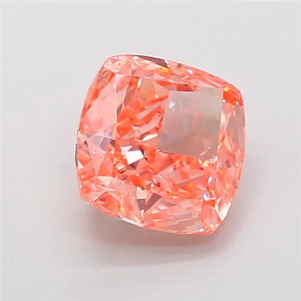 4.01ct Cushion modified Lab Grown Diamond (Colour Fancy Vivid Orangey Pink, Clarity VS1, IGI Certified)