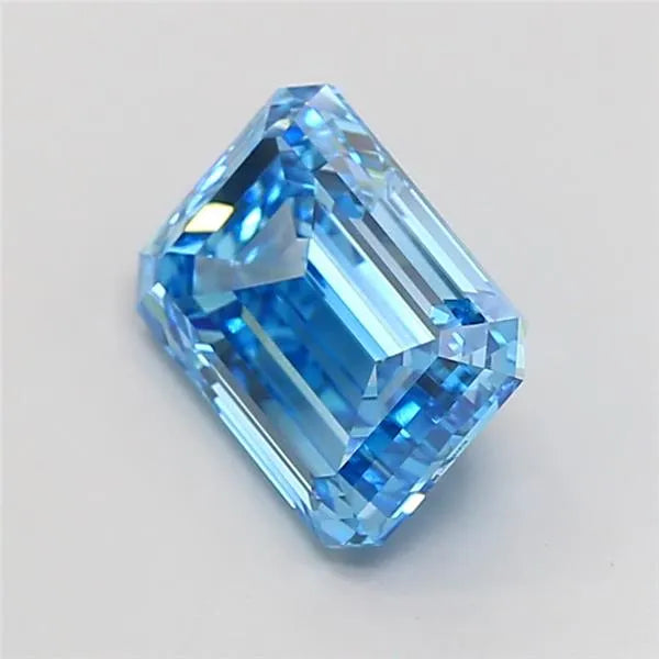 4.01ct Emerald Lab Grown Diamond (Colour Fancy Vivid Blue, Clarity VVS2, IGI Certified)