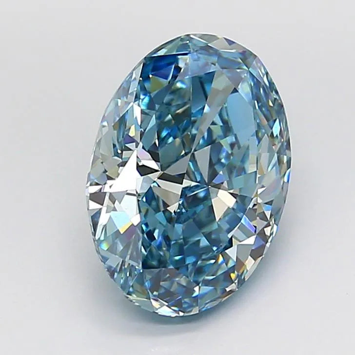 4.01ct Oval Lab Grown Diamond (Colour Fancy Vivid Blue, Clarity VS1, IGI Certified)