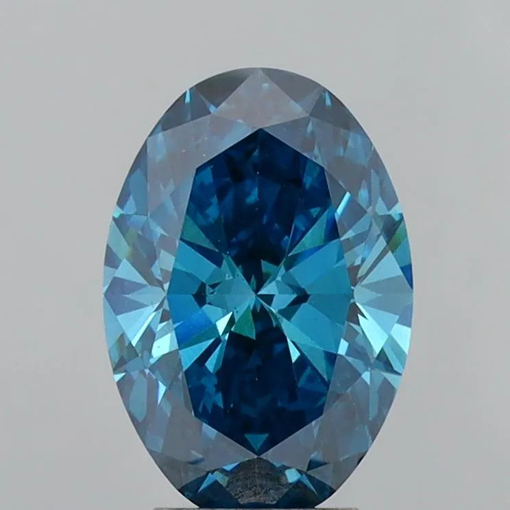 4.01ct Oval Lab Grown Diamond (Colour Fancy Vivid Blue, Clarity VS1, IGI Certified)