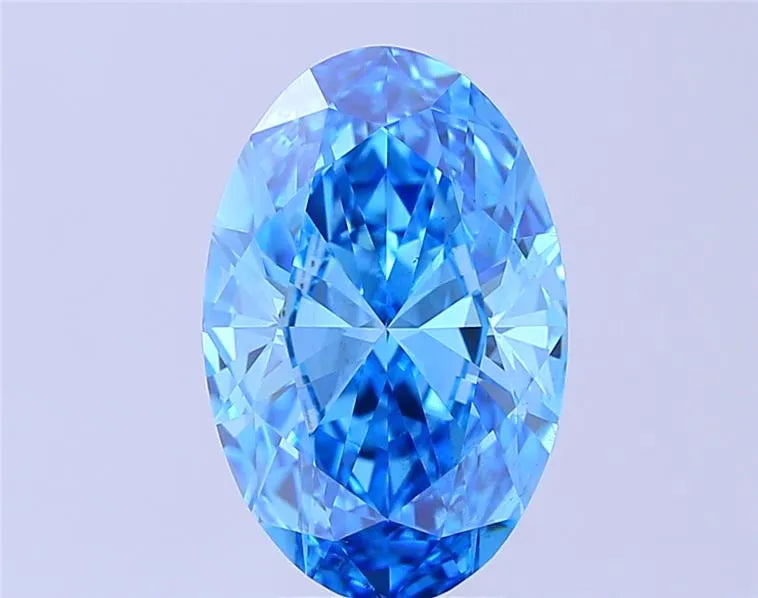 4.01ct Oval Lab Grown Diamond (Colour Fancy Vivid Blue, Clarity VS2, IGI Certified)