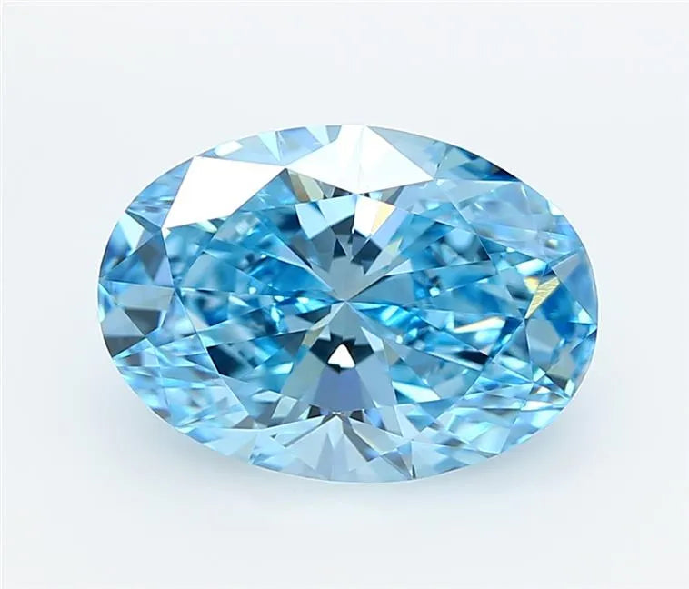 4.01ct Oval Lab Grown Diamond (Colour Fancy Vivid Blue, Clarity VVS1, IGI Certified)