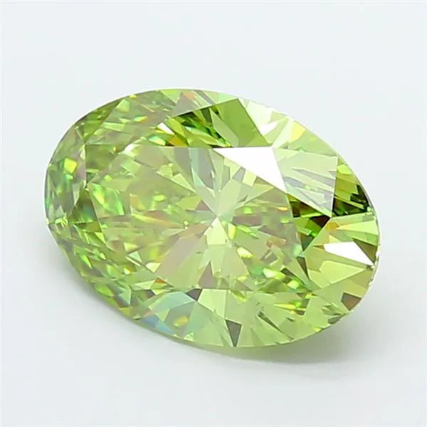4.01ct Oval Lab Grown Diamond (Colour Fancy Vivid Green, Clarity VS2, IGI Certified)