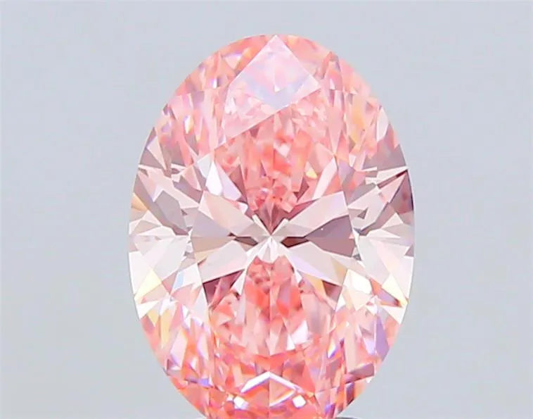 4.01ct Oval Lab Grown Diamond (Colour Fancy Vivid Pink, Clarity VS2, IGI Certified)