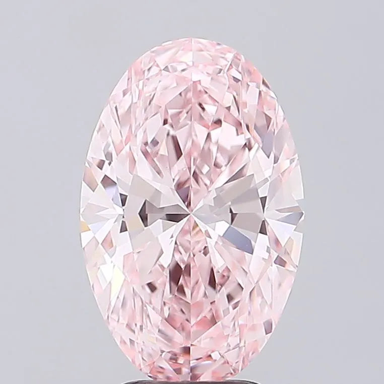 4.01ct Oval Lab Grown Diamond (Colour Fancy Vivid Pink, Clarity VVS2, IGI Certified)