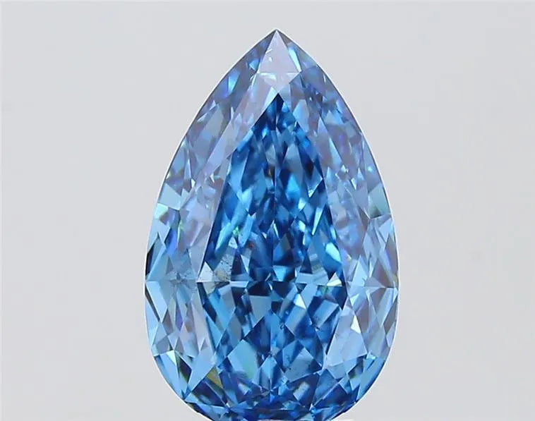 4.01ct Pear Lab Grown Diamond (Colour Fancy Vivid Blue, Clarity SI1, IGI Certified)