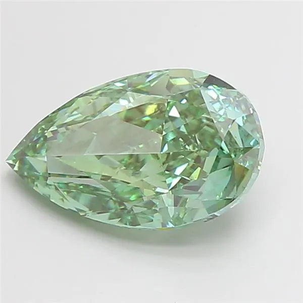 4.01ct Pear Lab Grown Diamond (Colour Fancy Vivid Green, Clarity VS2, IGI Certified)
