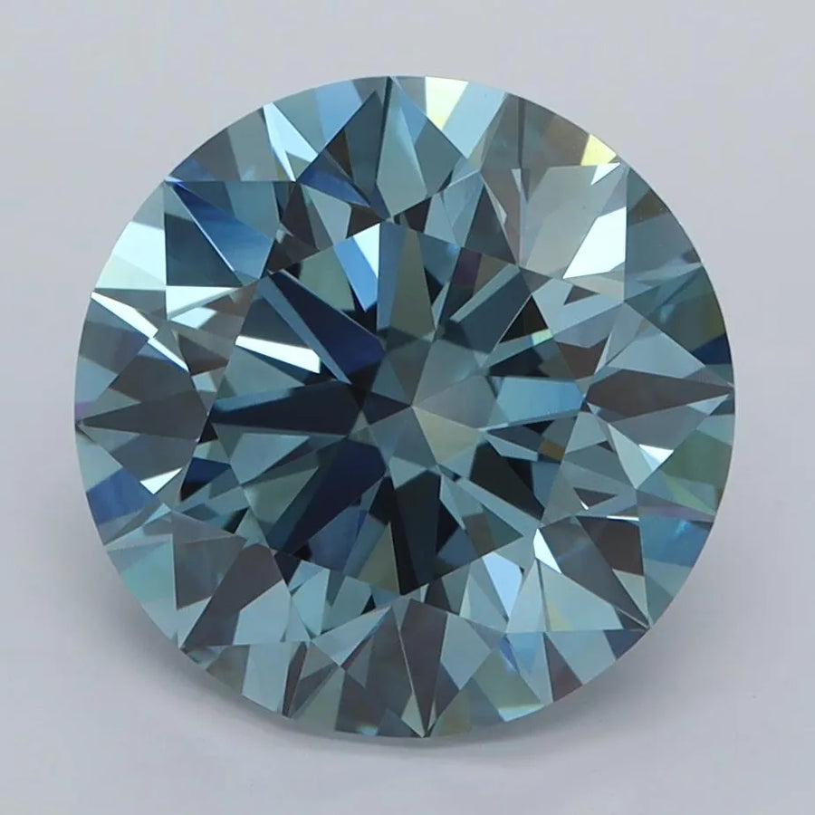 4.01ct Round Lab Grown Diamond (Colour Fancy Vivid Blue, Clarity VVS2, Cut ID, IGI Certified)