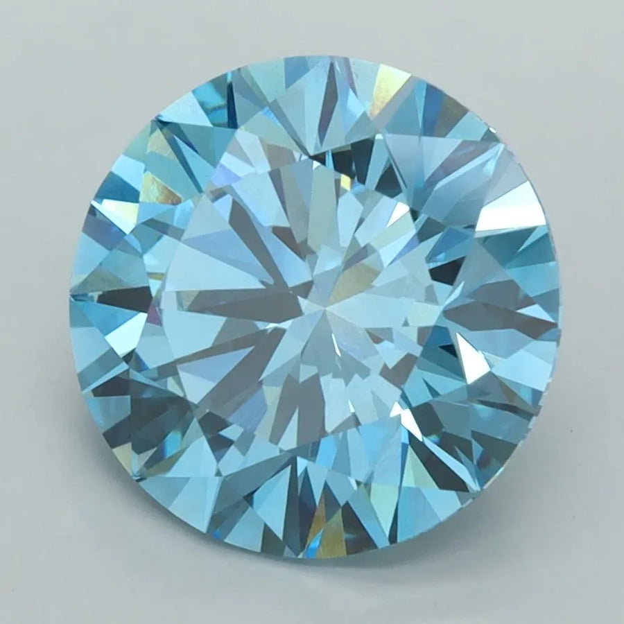 4.01ct Round Lab Grown Diamond (Colour Fancy Vivid Blue, Clarity VVS2, Cut ID, IGI Certified)