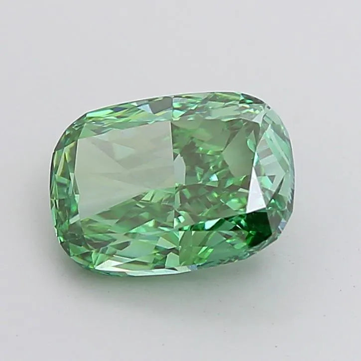 4.02ct Cushion modified Lab Grown Diamond (Colour Fancy Vivid Green, Clarity VVS2, IGI Certified)