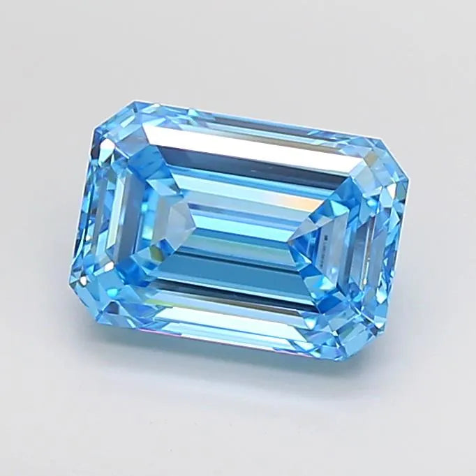 4.02ct Emerald Lab Grown Diamond (Colour Fancy Vivid Blue, Clarity VVS2, IGI Certified)