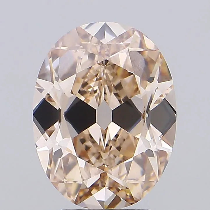 4.02ct Oval Lab Grown Diamond (Colour Fancy Light Brown, Clarity VS1, IGI Certified)