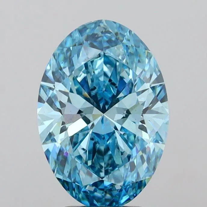 4.02ct Oval Lab Grown Diamond (Colour Fancy Vivid Blue, Clarity VS2, Cut EX, Uncertified)