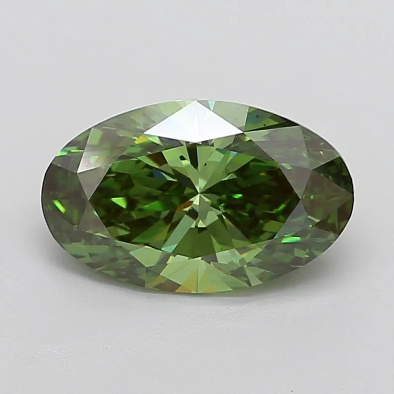 4.02ct Oval Lab Grown Diamond (Colour Fancy Vivid Green, Clarity VS2, IGI Certified)