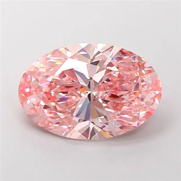 4.02ct Oval Lab Grown Diamond (Colour Fancy Vivid Pink, Clarity VVS2, IGI Certified)