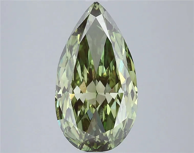 4.02ct Pear Lab Grown Diamond (Colour Fancy Vivid Green, Clarity VS1, Cut EX, Uncertified)