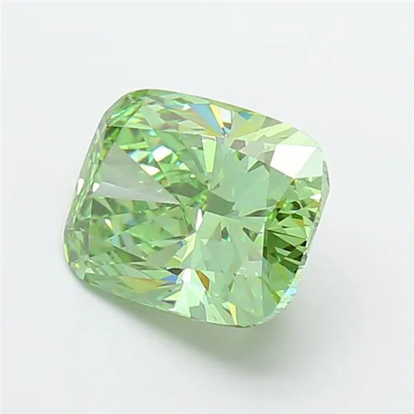 4.03ct Cushion modified Lab Grown Diamond (Colour Fancy Vivid Green, Clarity VS1, IGI Certified)