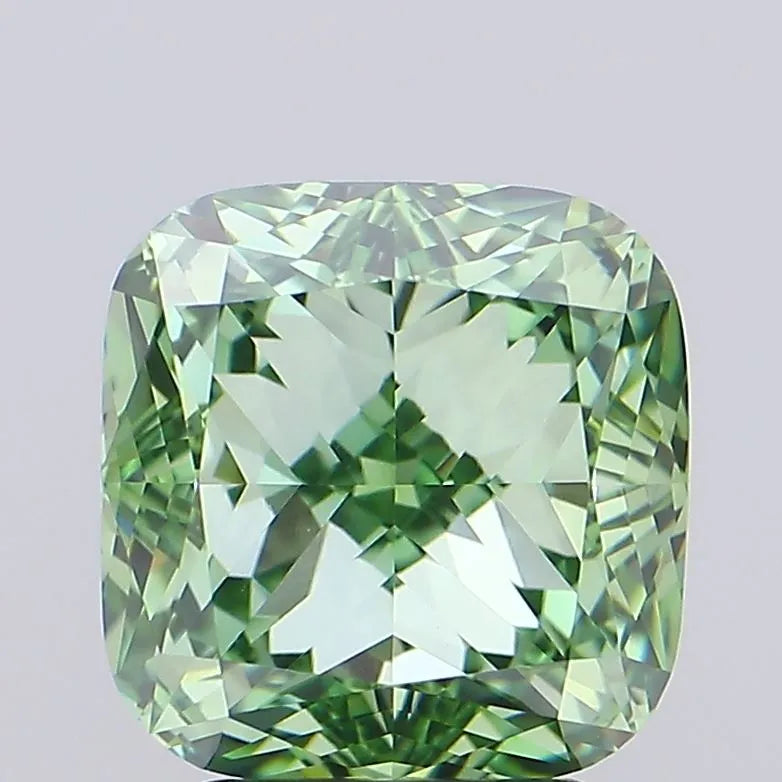 4.03ct Cushion modified Lab Grown Diamond (Colour Fancy Vivid Green, Clarity VVS1, IGI Certified)
