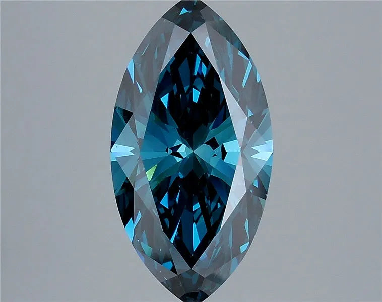 4.03ct Marquise Lab Grown Diamond (Colour Fancy Vivid Blue, Clarity VS1, IGI Certified)