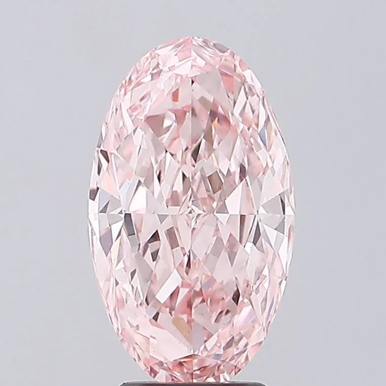 4.03ct Oval Lab Grown Diamond (Colour Fancy Vivid Pink, Clarity VVS2, IGI Certified)