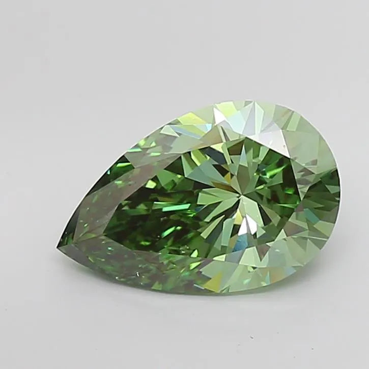 4.03ct Pear Lab Grown Diamond (Colour Fancy Vivid Green, Clarity VS1, IGI Certified)